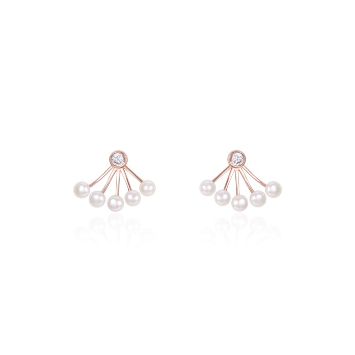 Ohrringe Stecker Rosegold mit Perle