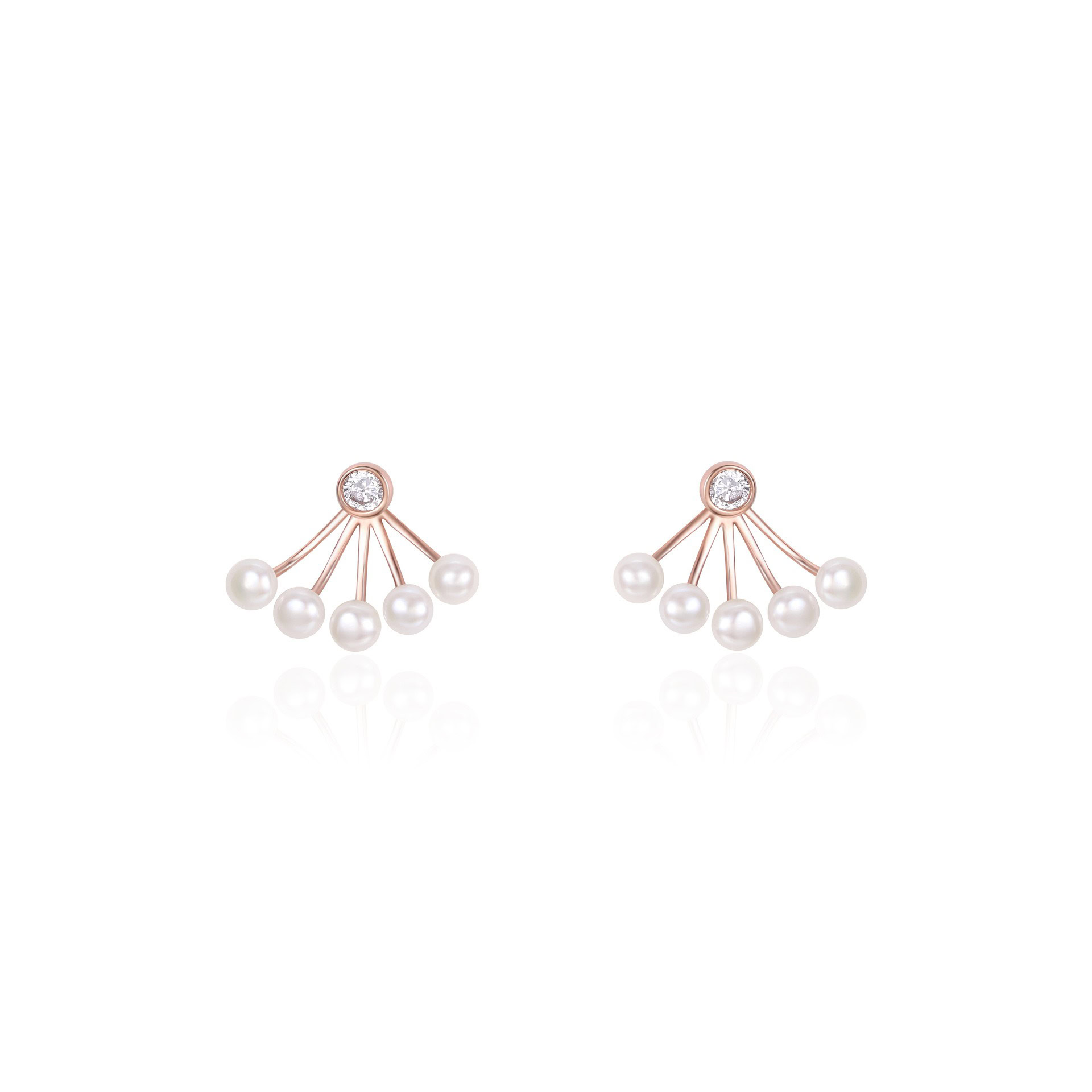 Ohrringe Stecker Rosegold mit Perle