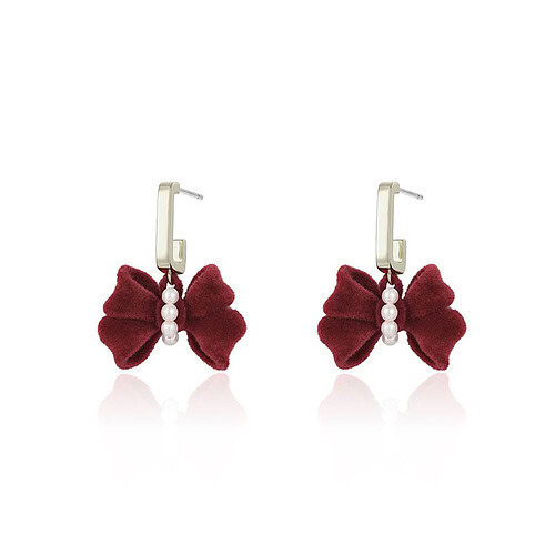 Damen Ohrstecker mit Rot Bogen