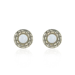 Damen Ohrringe Rund mit Opal