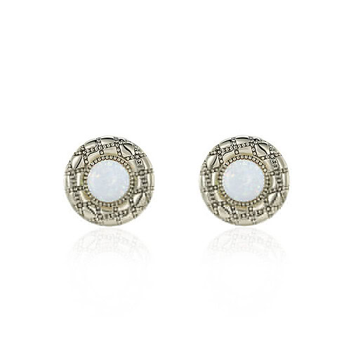 Damen Ohrringe Rund mit Opal