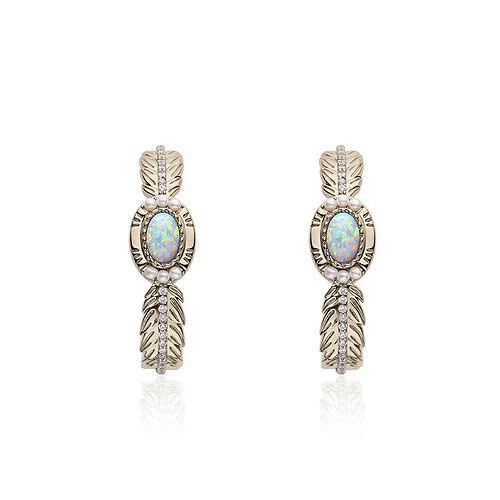 Damen Vergoldet Ohrringe mit Opal
