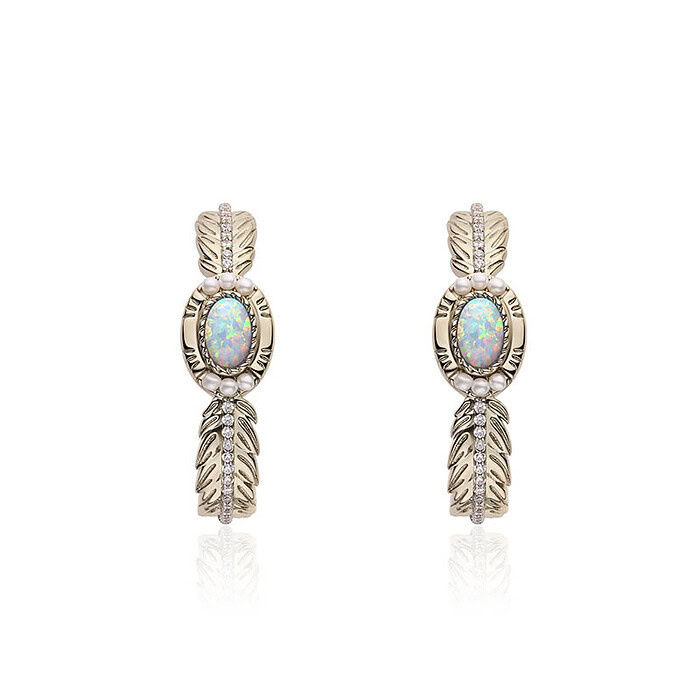 Damen Vergoldet Ohrringe mit Opal