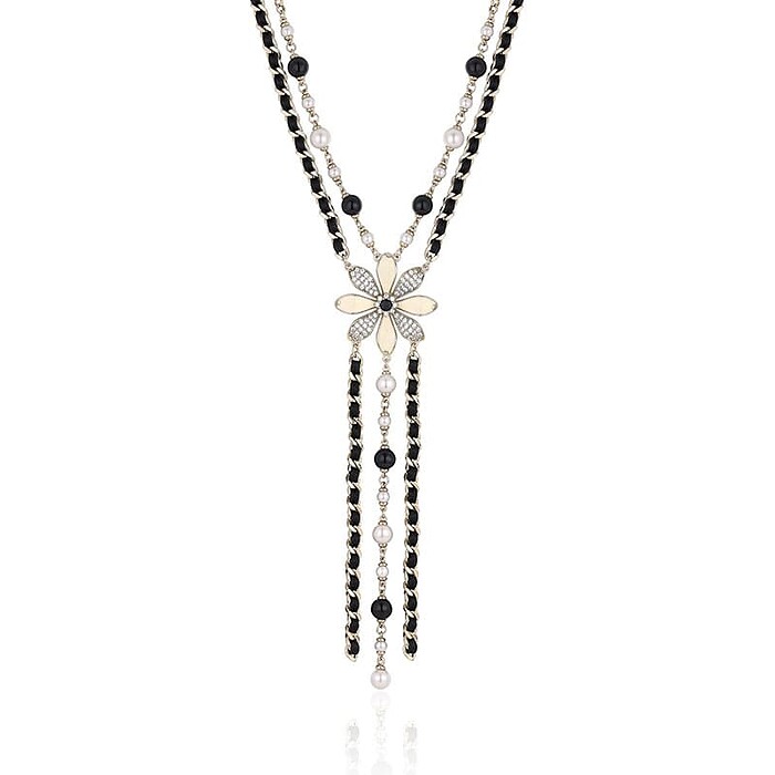 Schwarz Weiß Layering Kette