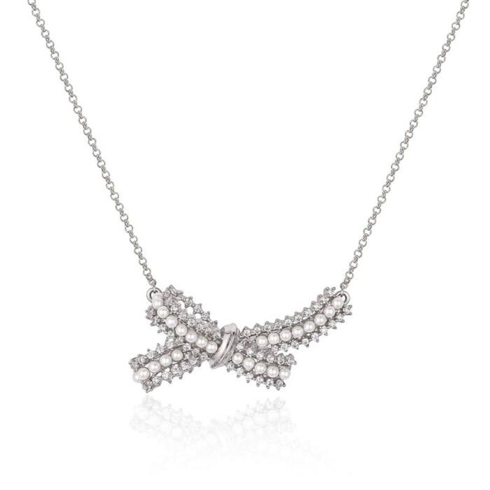 Damen Kette mit Schleifenanhänger