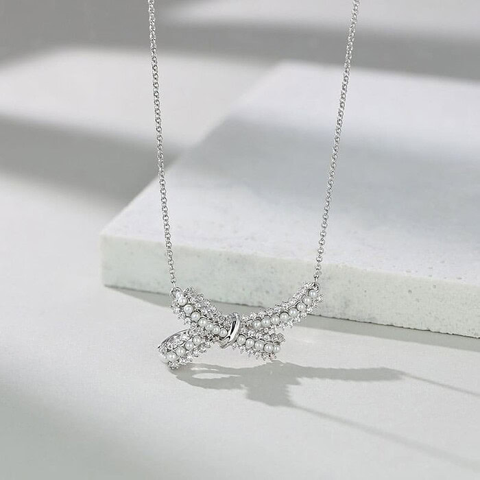 Damen Kette mit Schleifenanhänger