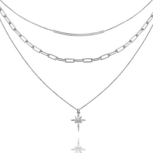 Damen Layering Kette mit Hexagramm