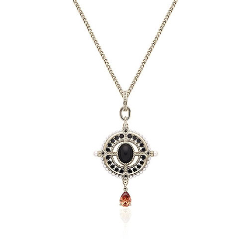 Damen Kette mit Schwarzer Onyx