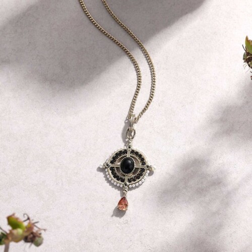 Damen Kette mit Schwarzer Onyx