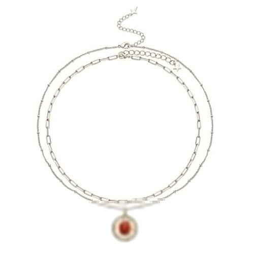 Double Layer Kette mit Rundem Anhänger
