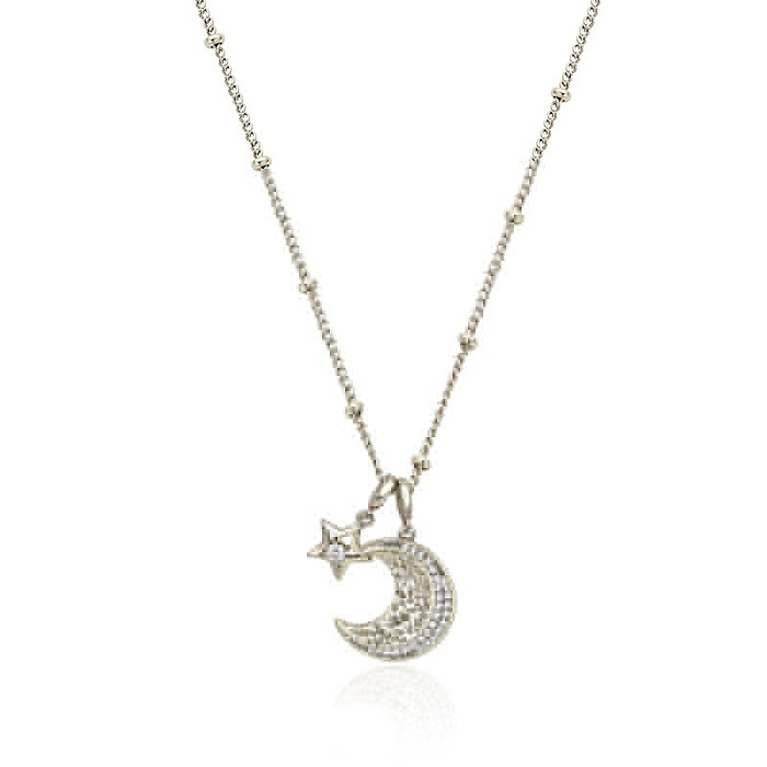 Vergoldet Kette mit Mond und Stern Anhänger