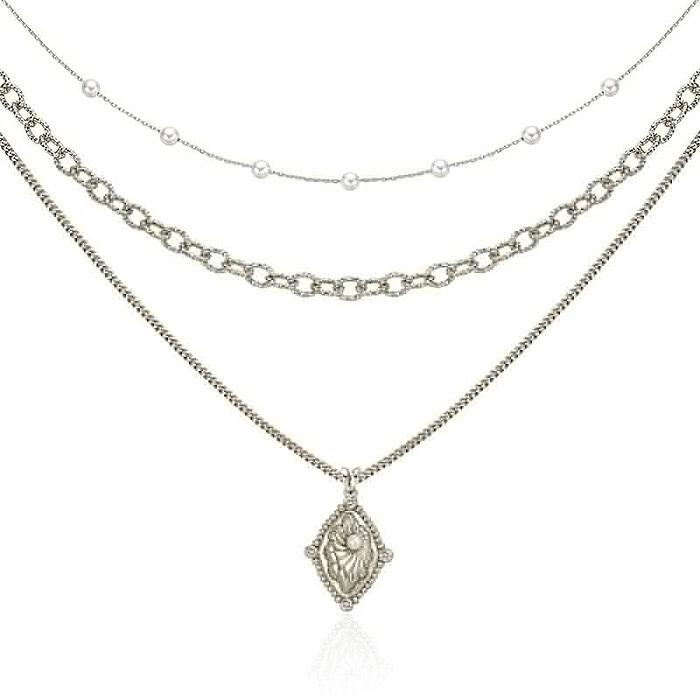 Damen Layering Kette mit Anhänger