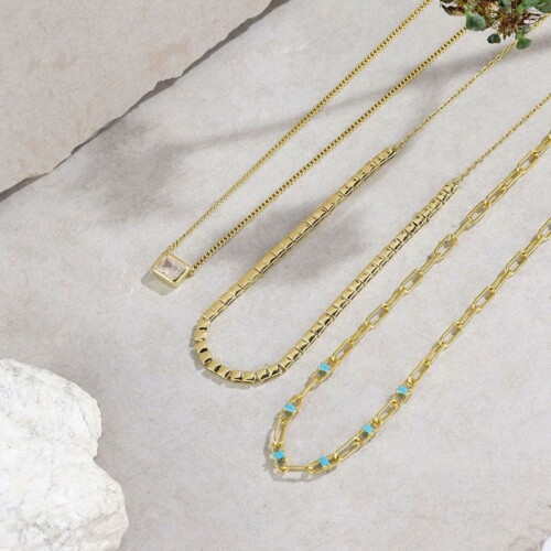 Vergoldet Layering Kette für Freundin
