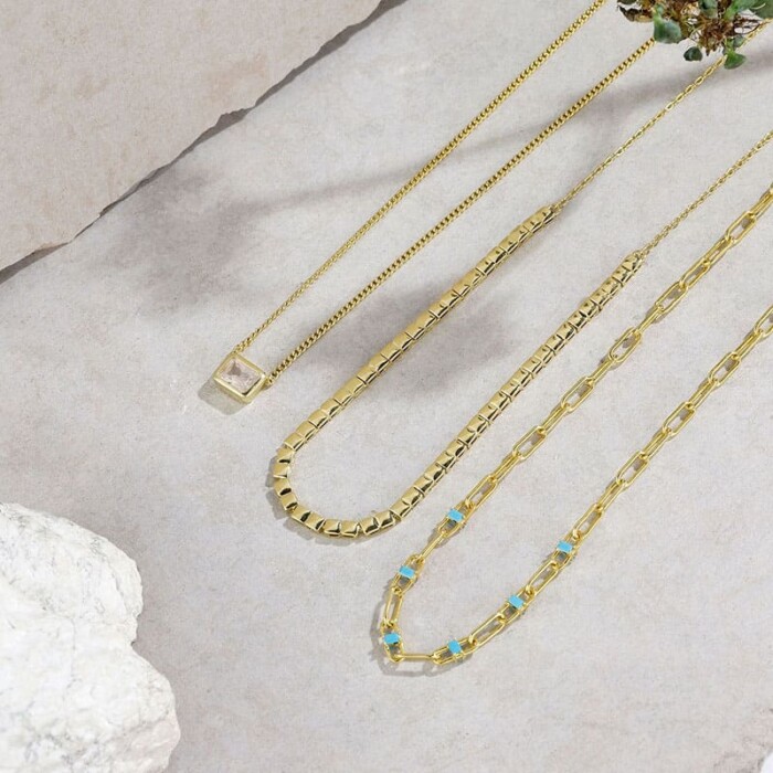 Vergoldet Layering Kette für Freundin