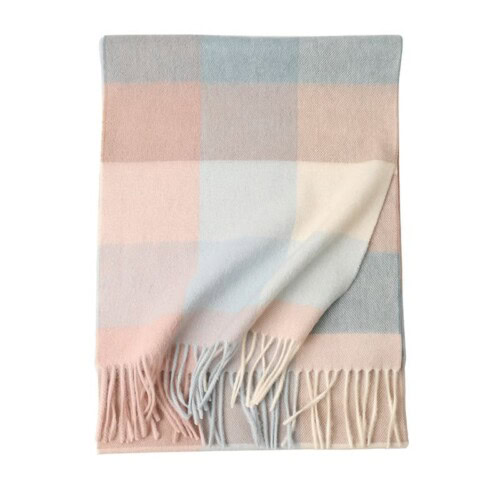 Blaue Pink Karierter Schal für Frau