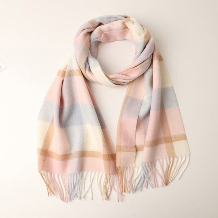 Pink Karierter Schal für Damen
