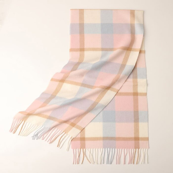 Pink Karierter Schal für Damen