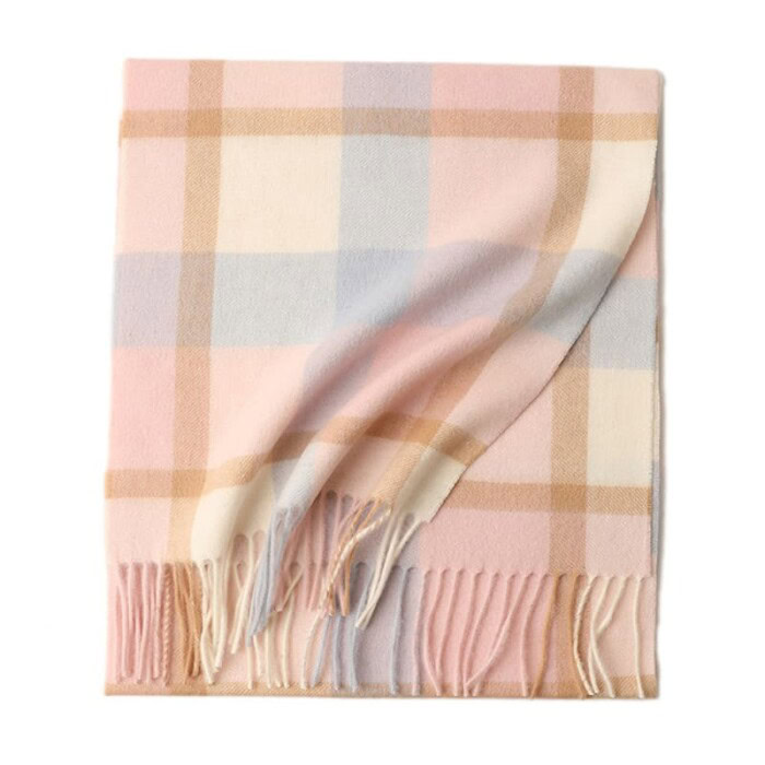 Pink Karierter Schal für Damen