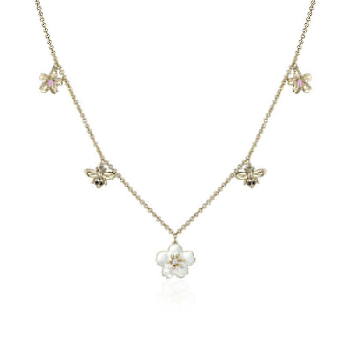 Süße Kette mit Blumen und Bienen Anhänger