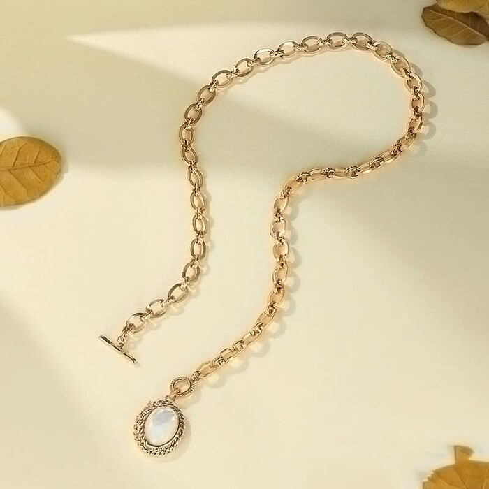 Goldene Damen Kette mit T Verschluss