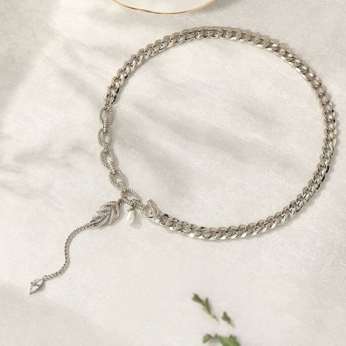 Damen Y Kette mit T Verschluss