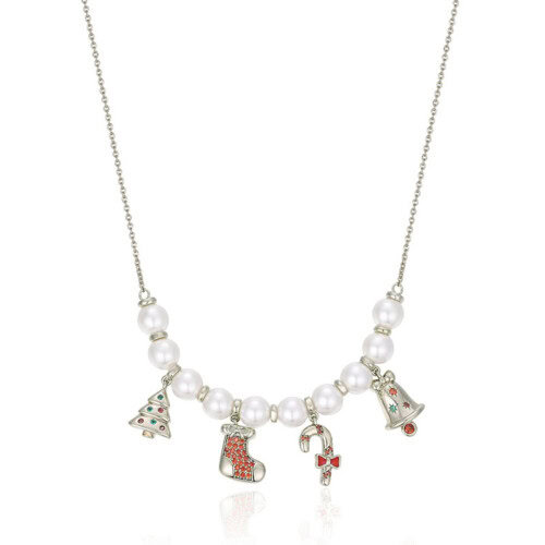 Weihnachten Anhänger kette mit Perlen