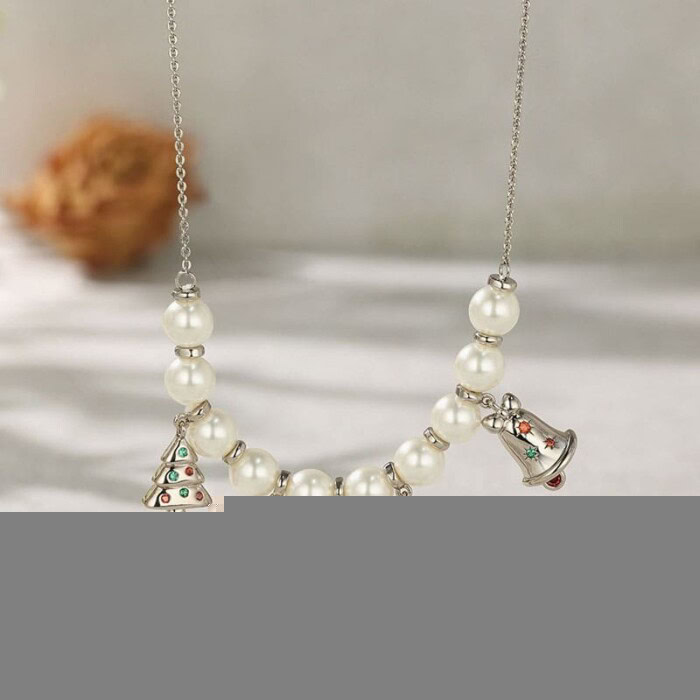 Weihnachten Anhänger kette mit Perlen