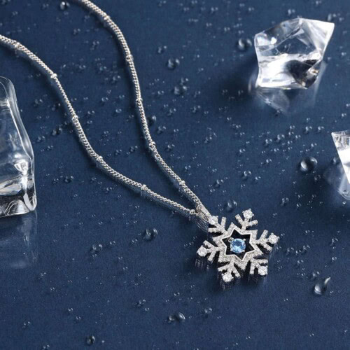 Schneeflocke Kette mit Zirkonia