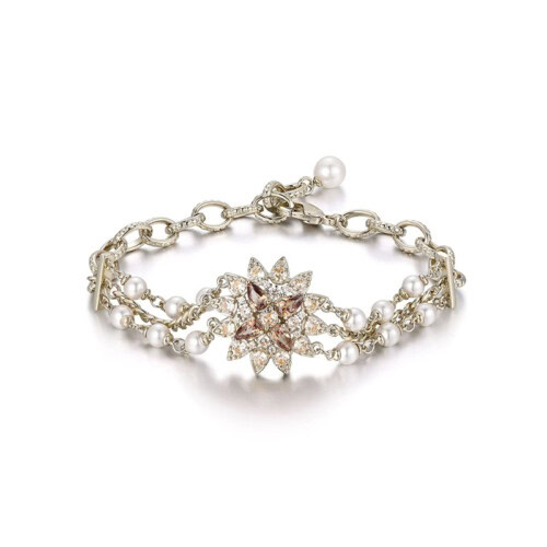 Armband Damen mit Zirkonia und Perlen
