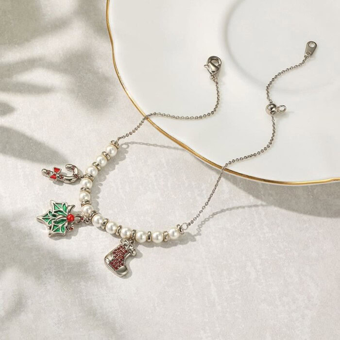 Damen Armband mit Weihnachtsbaum Anhänger