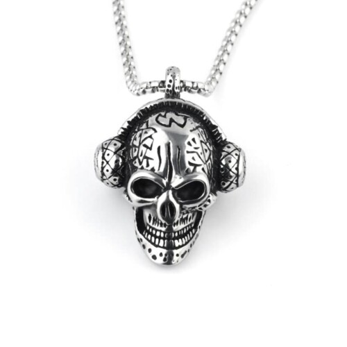 Männer Kette mit Totenkopf Anhänger