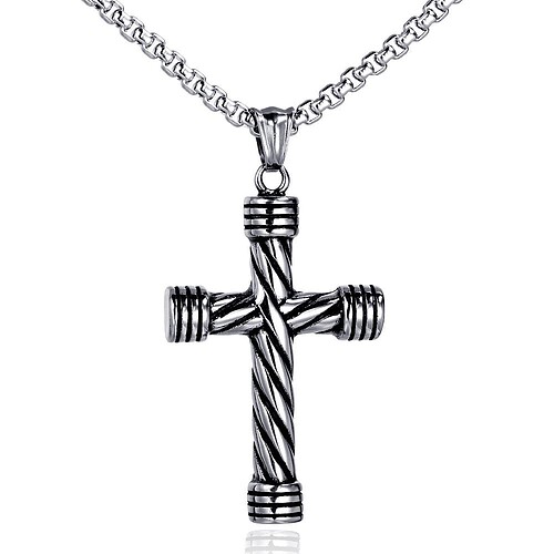 Gedreht Kreuz Kette für Herren
