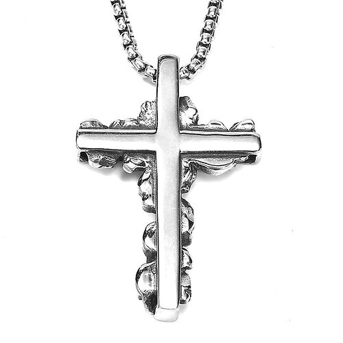 Totenkopf Kreuz Kette aus Titan