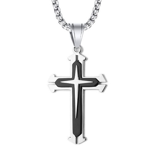 Schwarz Kruzifix Kette Herren