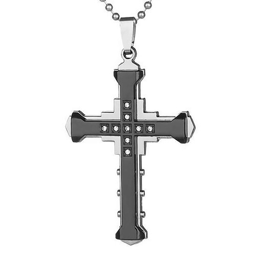 Schwarz Kreuz Kette für Herren
