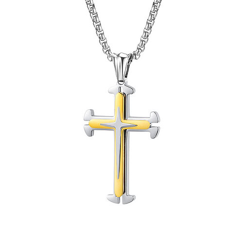 Herren Kruzifix Kette Gold