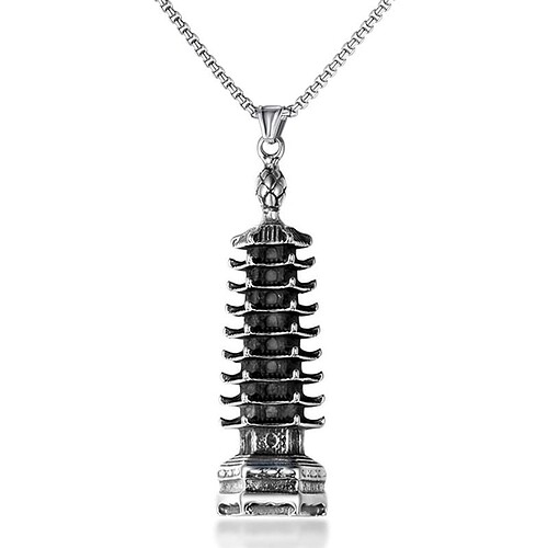 Turm Anhänger Kette aus Titan