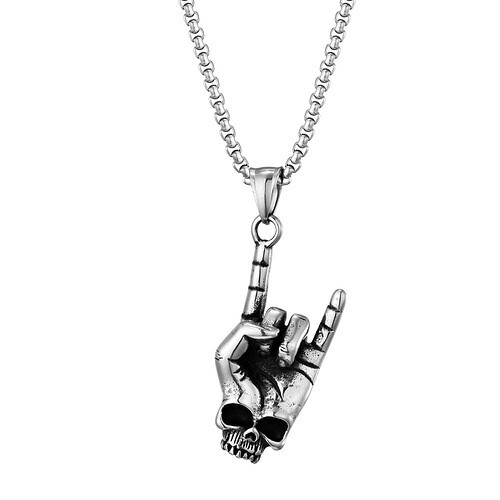 Totenkopf Hand Kette Aus Titan