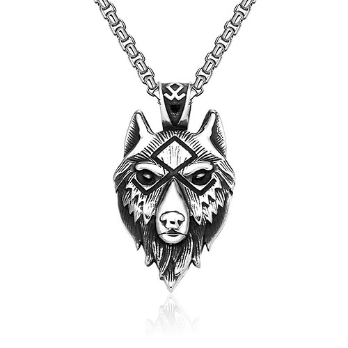Kette mit Wolfskopf Anhänger