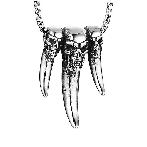 Titan Kette mit Drei Wolfszähne