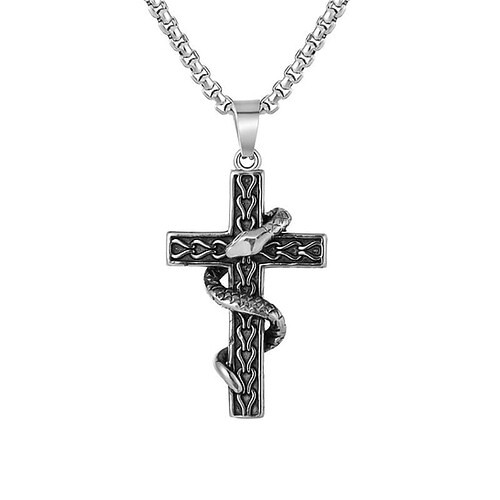 Drachen Kreuz Kette Aus Titan