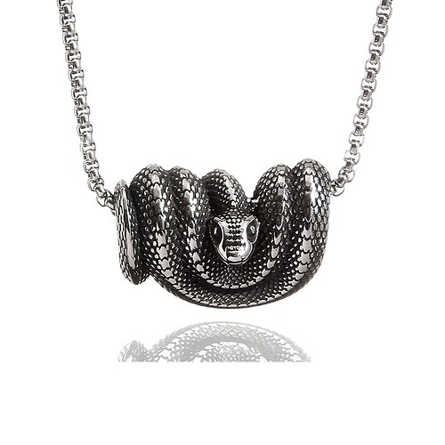 Zusammengerollte Schlangen Kette Aus Titan