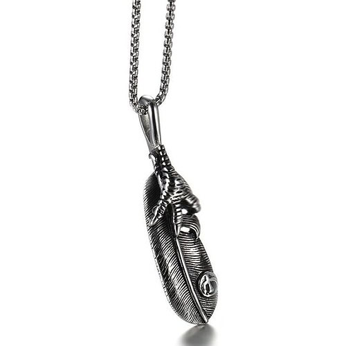 Feder Pfote Kette Aus Titan