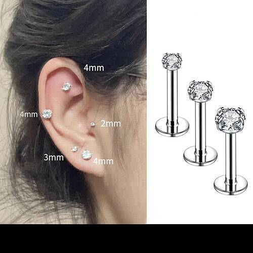 F136 Medizinische Ohrringe mit Zirkonia
