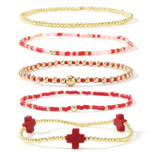 Rot Armband aus Miyuki Perlen Set