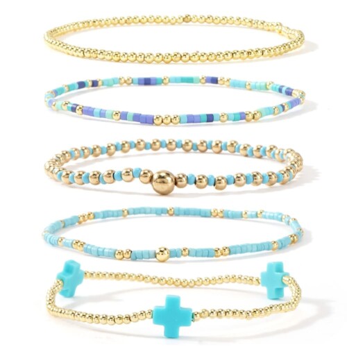 Kreuz Armband Set Aus Miyuki Perlen