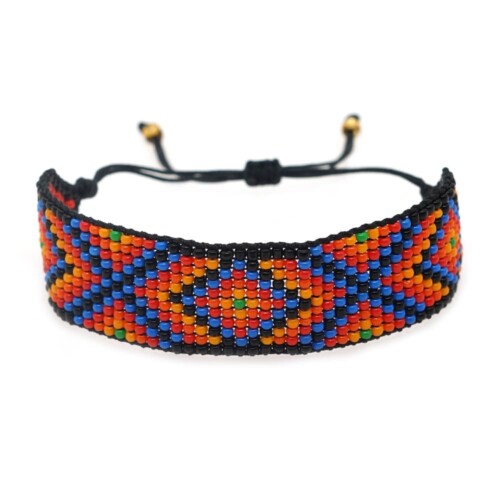 Flechten Armband Aus Schwarz und Rot Perlen