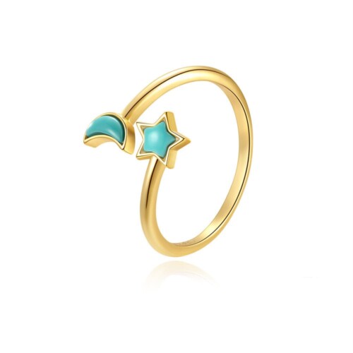 Vergoldet Ring Damen mit Türkis