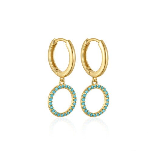 Hoop Ohrringe Damen mit Türkis