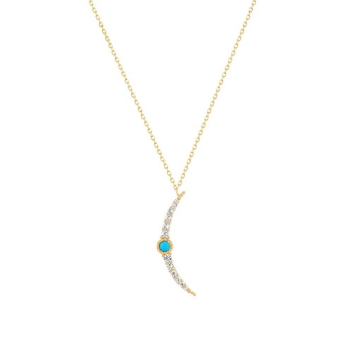 Mondanhänger Kette mit Türkis